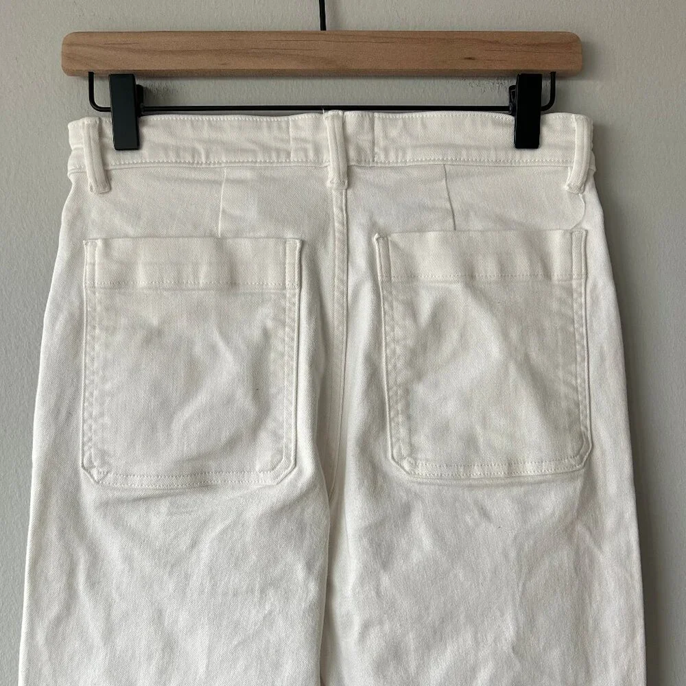 Everlane The Straight Leg Crop Pants Bone White Women's Size 6 - Picture 10 of 12